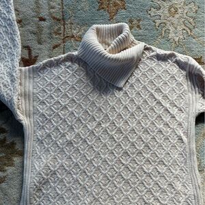 JEANNE PIERRE Textured Cream Turtleneck Sweater